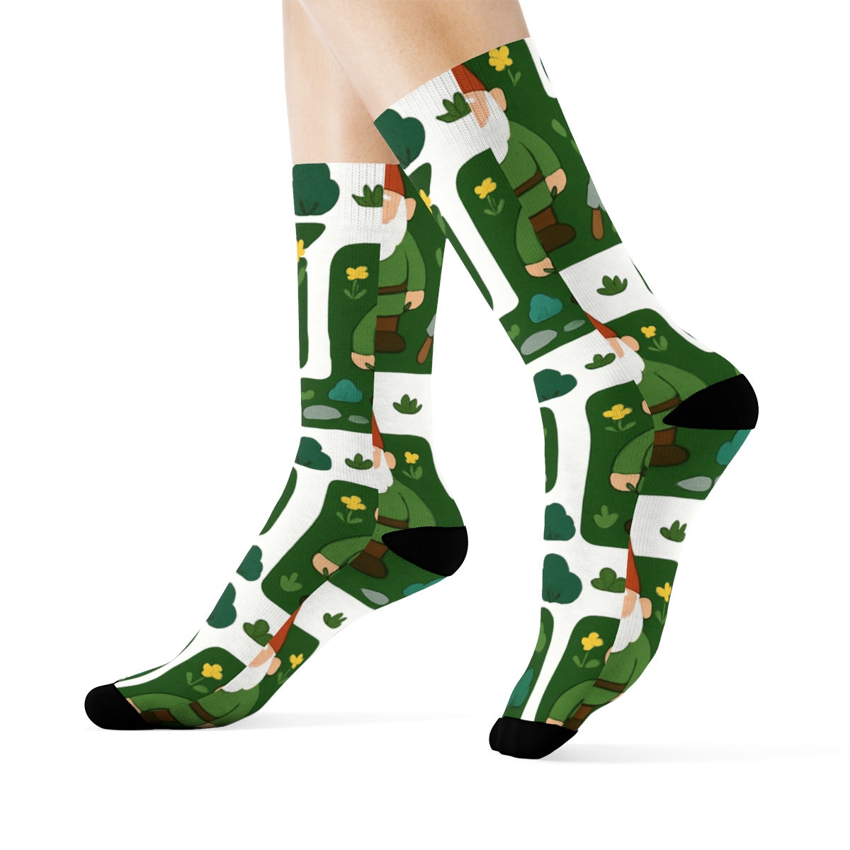 Landscaper Garden Gnome Grid In Emerald Beds stylish athletic crew socks