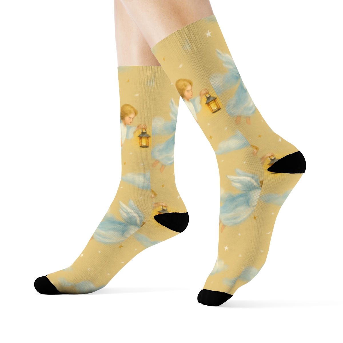 Lantern Bearing Angel Trail Cascade custom crew socks