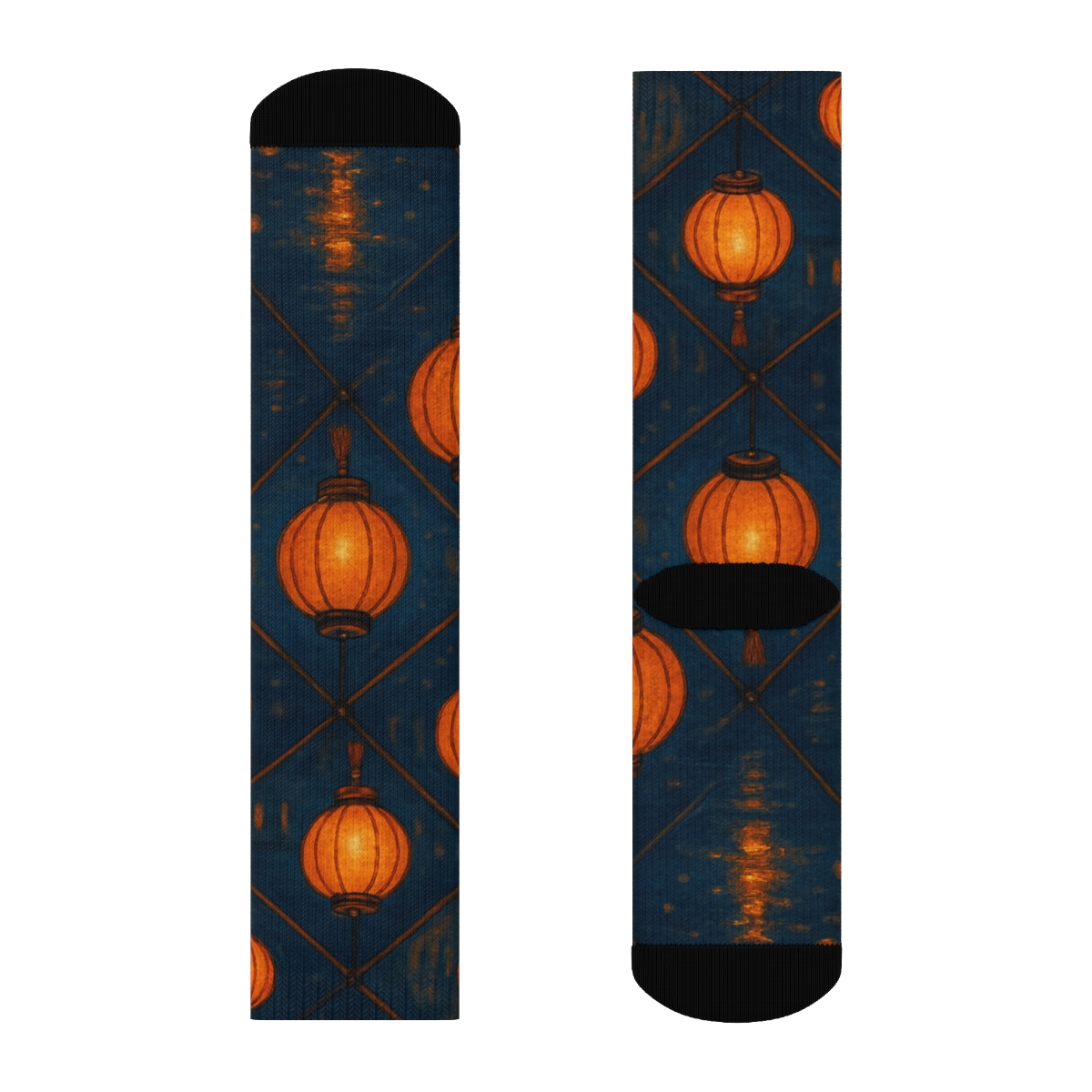 Lantern Lattice Celebration trendy patterned crew socks