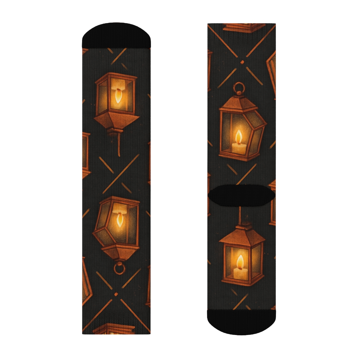 Lantern Lattice With Candle Glow personalized crew socks