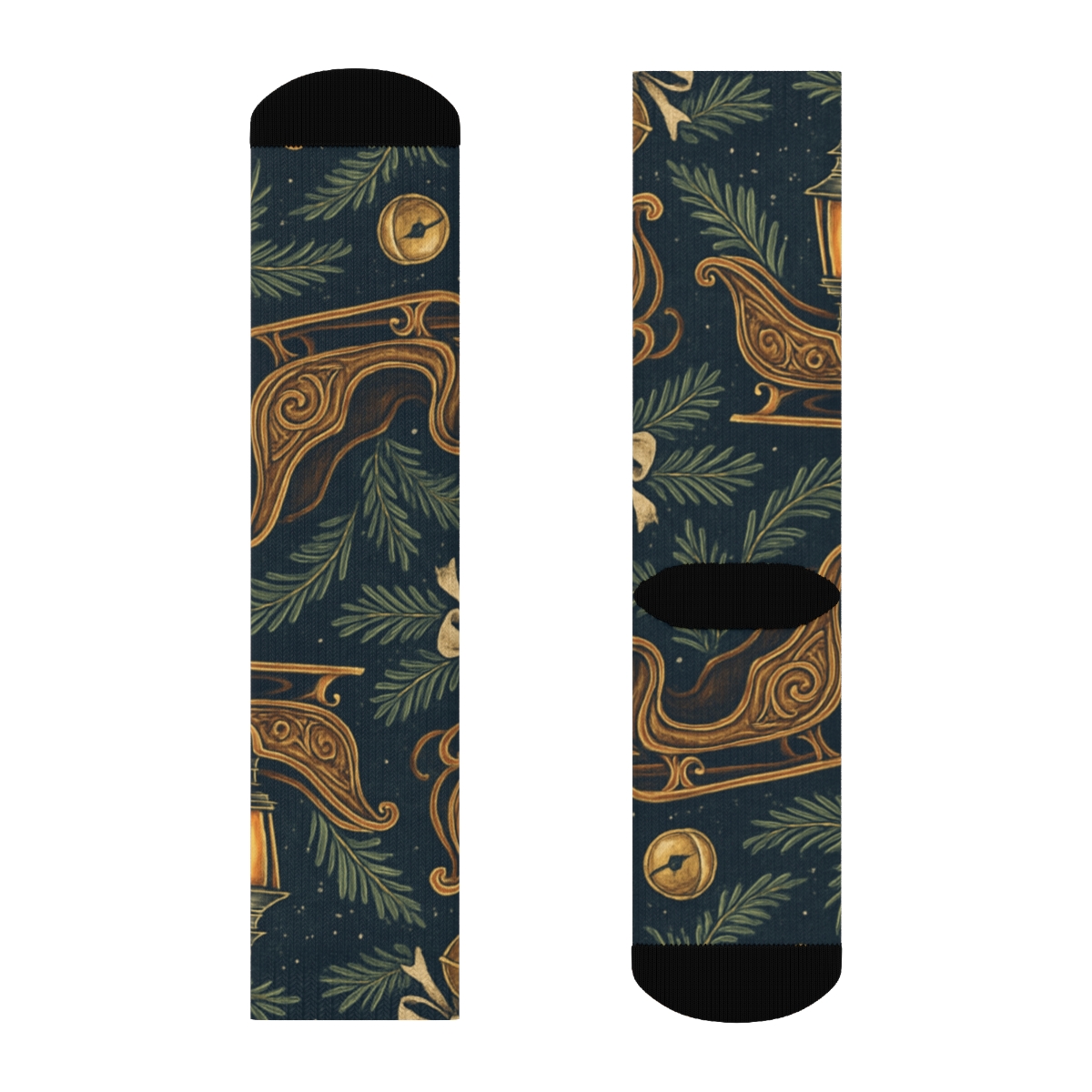 Lantern Lit Sleigh Tessellation In Candlelight Amber soft everyday crew socks