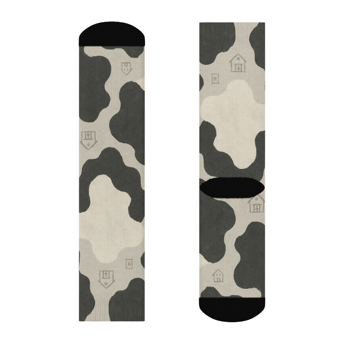 Large Irregular Blotch Panels With Barn Icon Grid premium sports crew socks