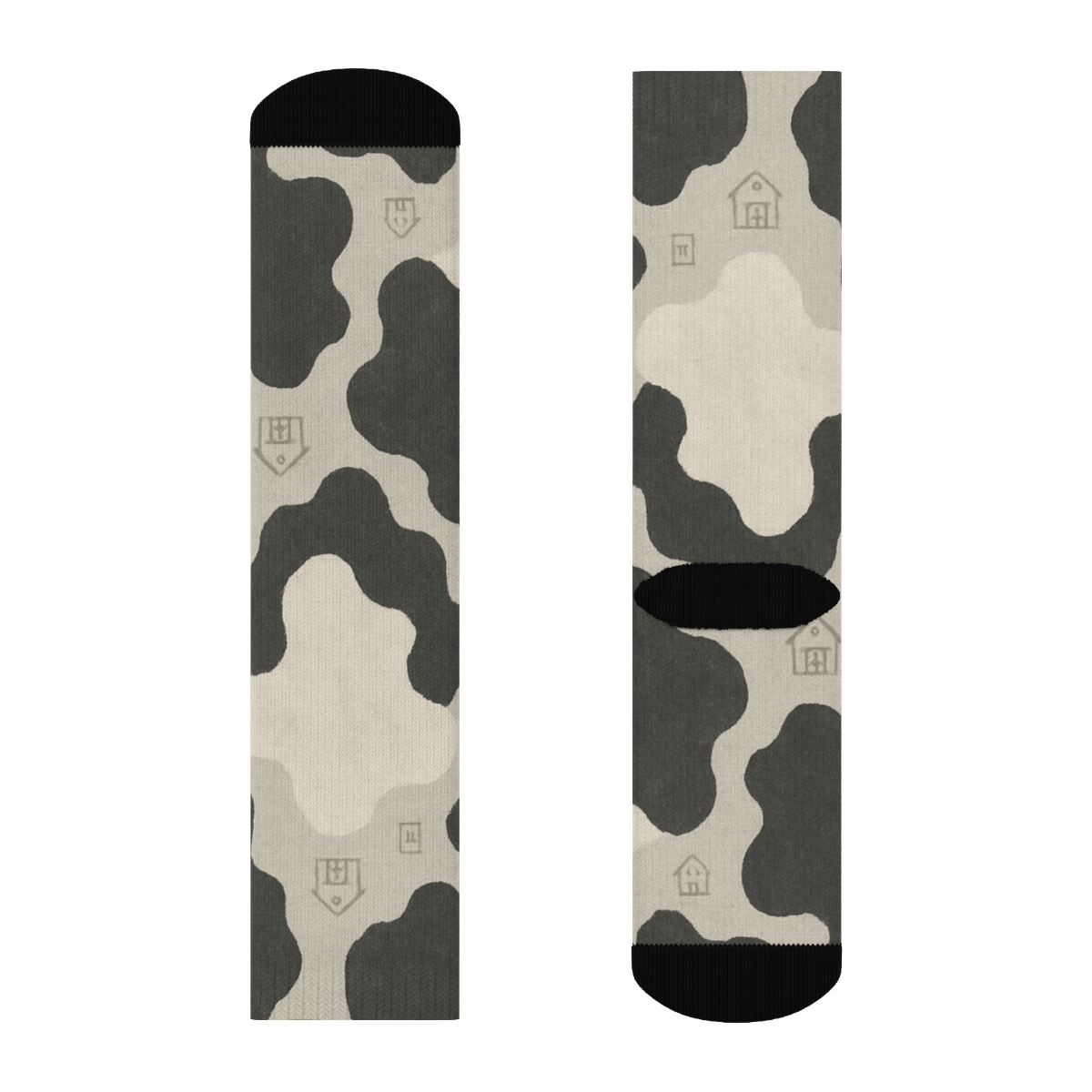 Large Irregular Blotch Panels With Barn Icon Grid premium sports crew socks