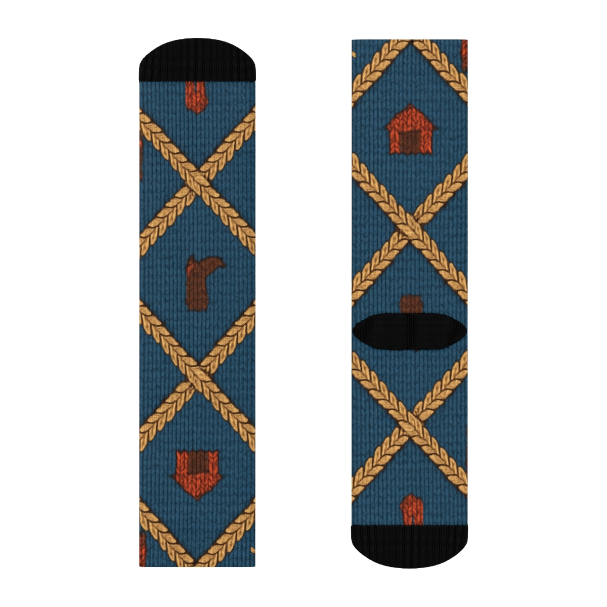 Lasso Lattice Rancher Weave Pattern unique graphic crew socks