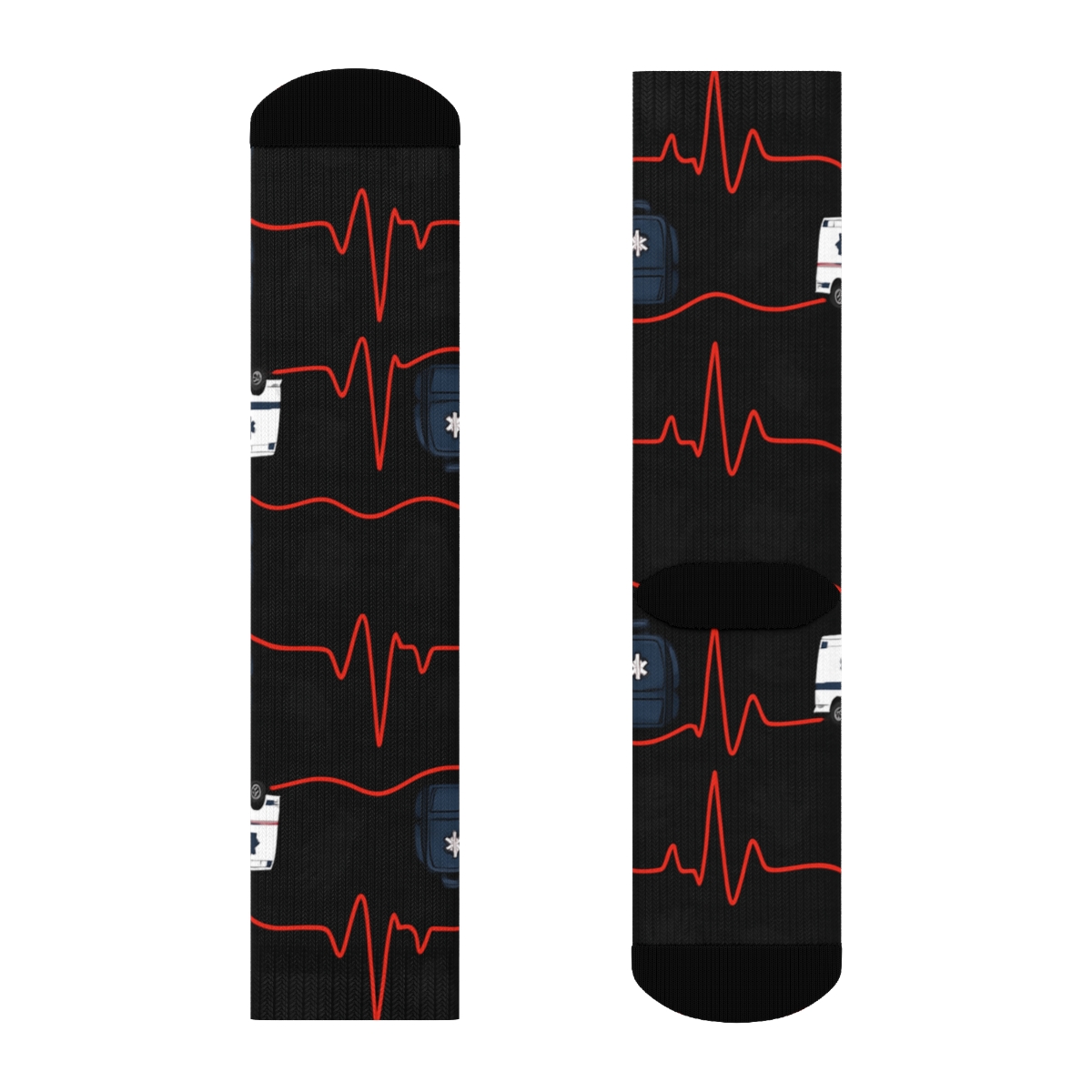 Life-Saving Wave Paramedic-Themed Tiling soft everyday crew socks