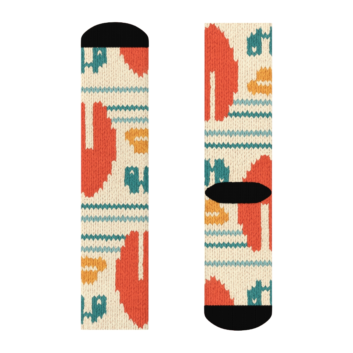 Lifeguard Knit Illusion Surfboard Chevron soft everyday crew socks