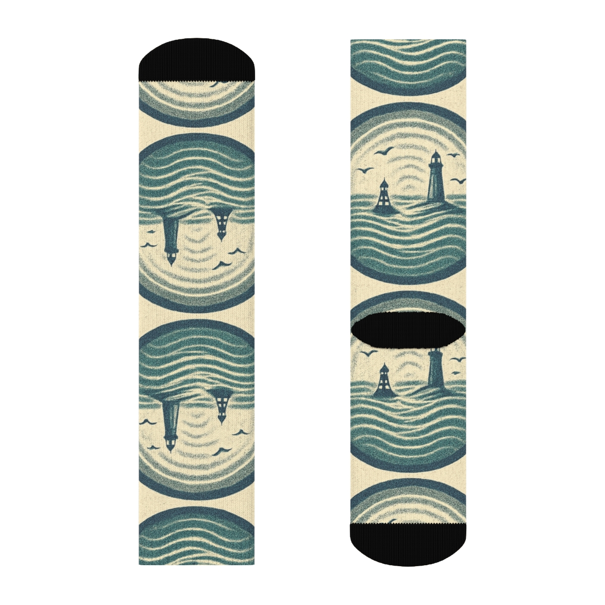 Lighthouse Concentric Coast Crew Socks