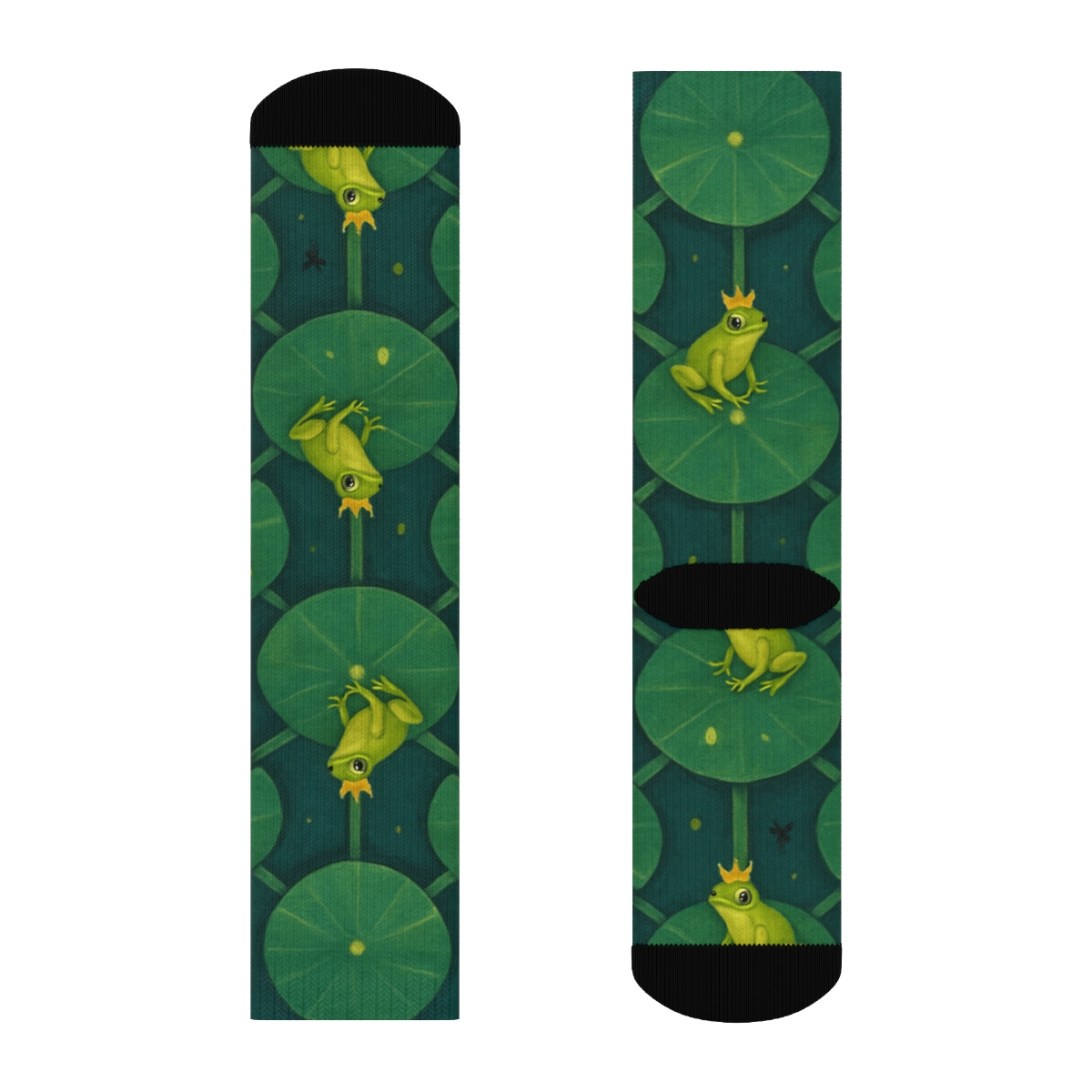 Lily Pad Lattice With Rain Kiss comfortable cotton crew socks