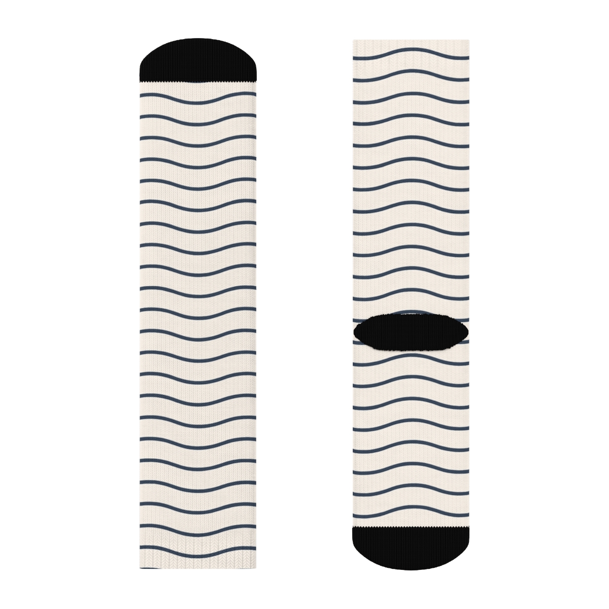 Linear Ripple Grid soft everyday crew socks