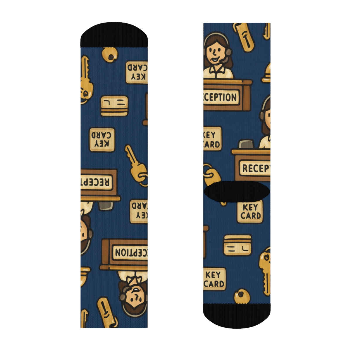 Lobby Keys Grid With Hotel Receptionist Harmony stylish athletic crew socks