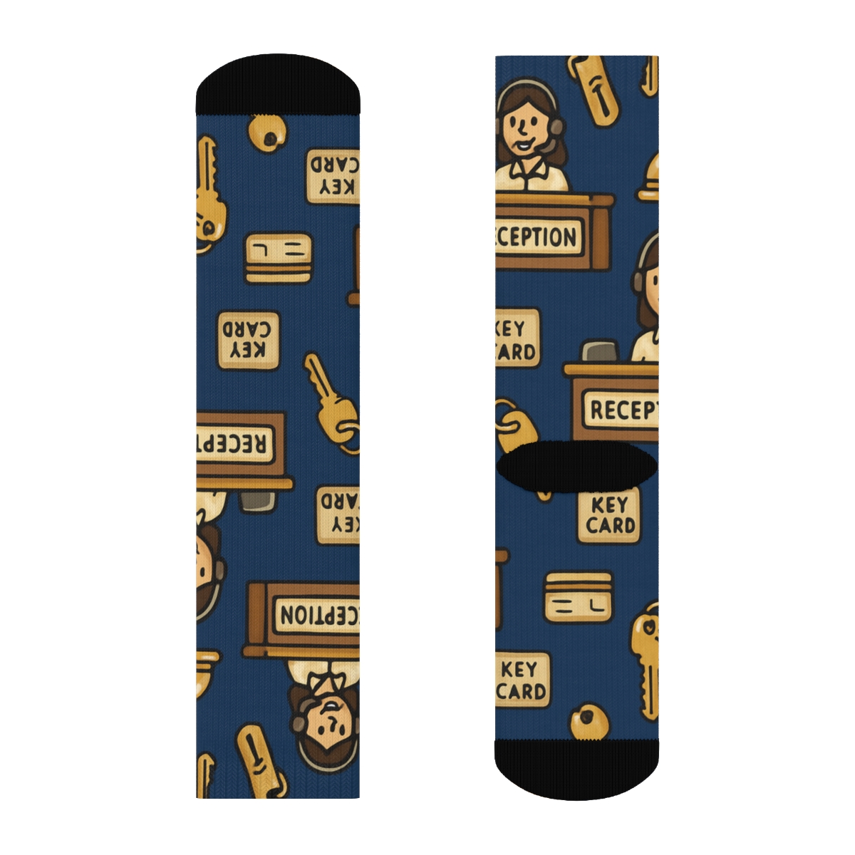 Lobby Keys Grid With Hotel Receptionist Harmony stylish athletic crew socks