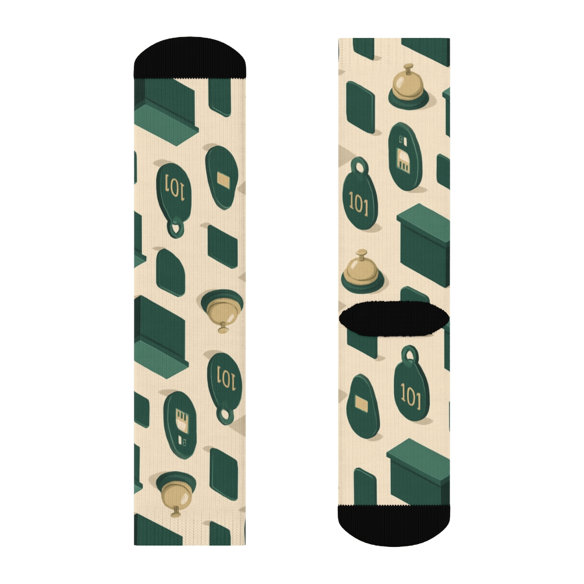 Lobby Lights Rhythm With Hotel Receptionist Motifs unique graphic crew socks