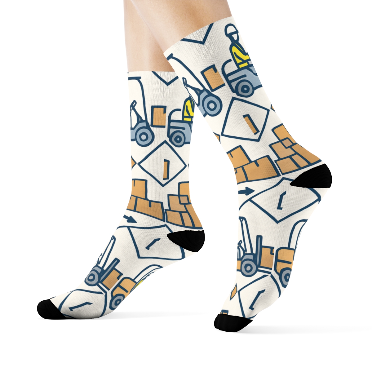 Logistics Collage With Warehouse Worker Icons personalized crew socks