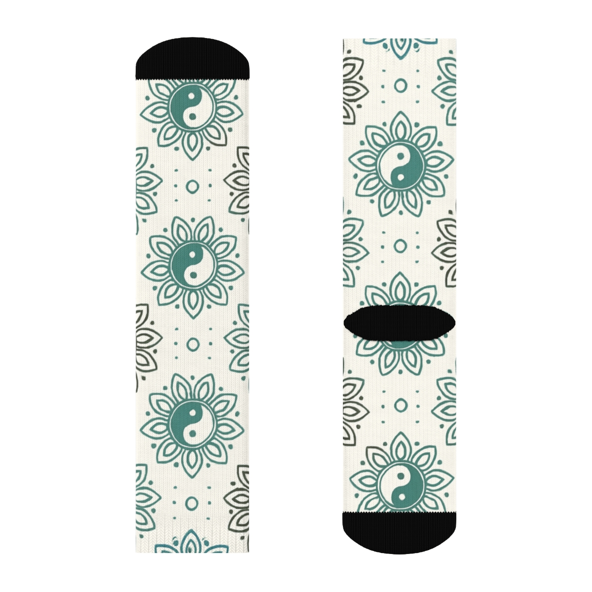 Mandala Mirror Taijitu Tile Garden premium sports crew socks