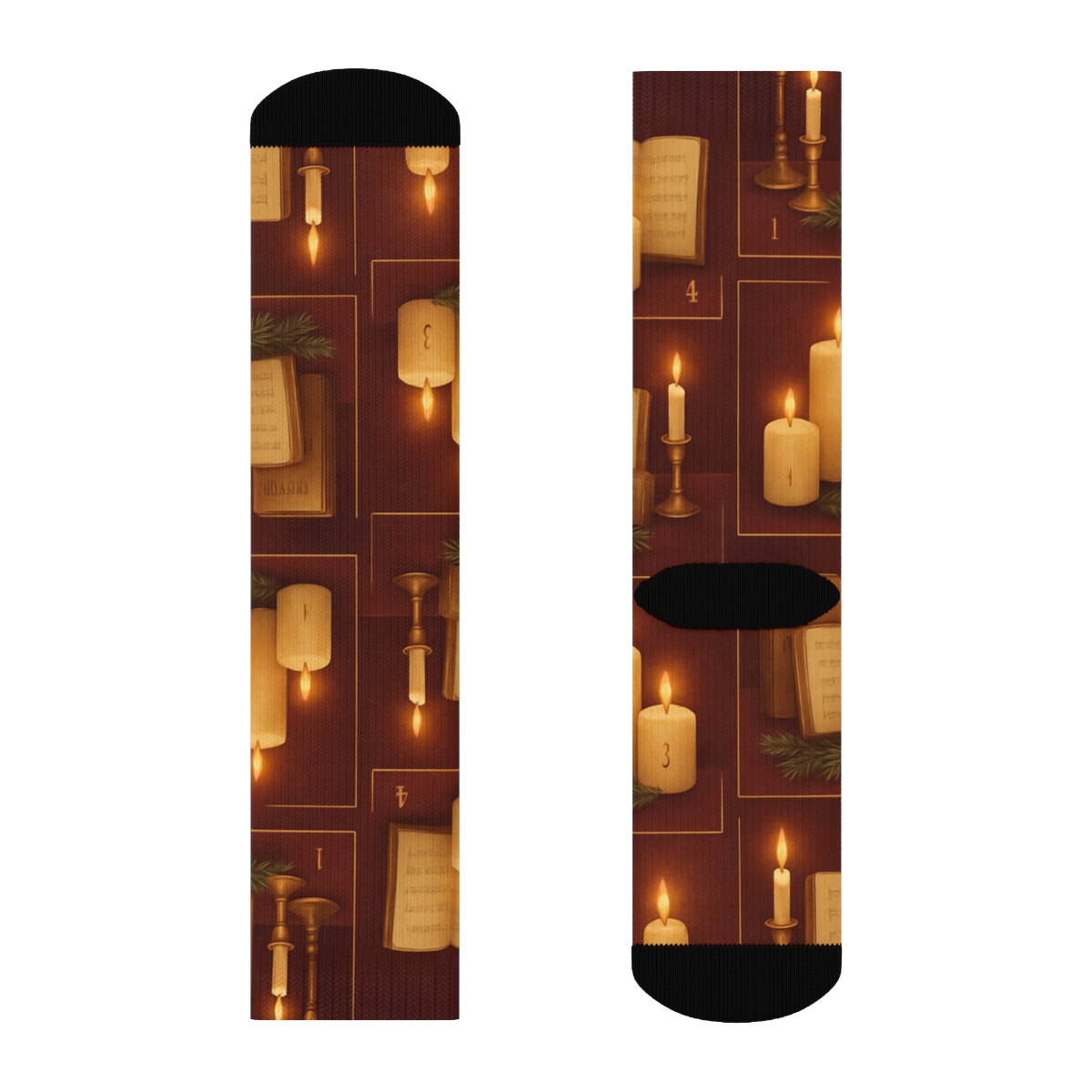 Mantel Vignette With Advent Candles premium sports crew socks
