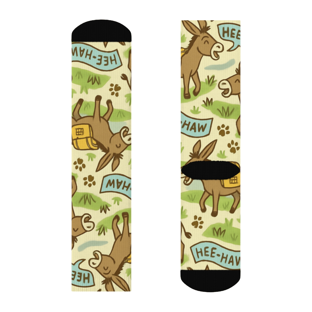 Market Day Pattern With Donkey Parade custom crew socks