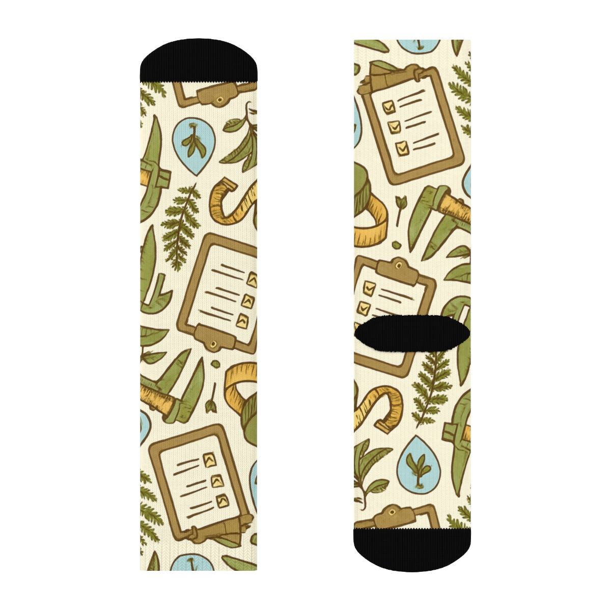 Measuring Tape And Leaf Lattice, Environmental Inspector Edition soft everyday crew socks