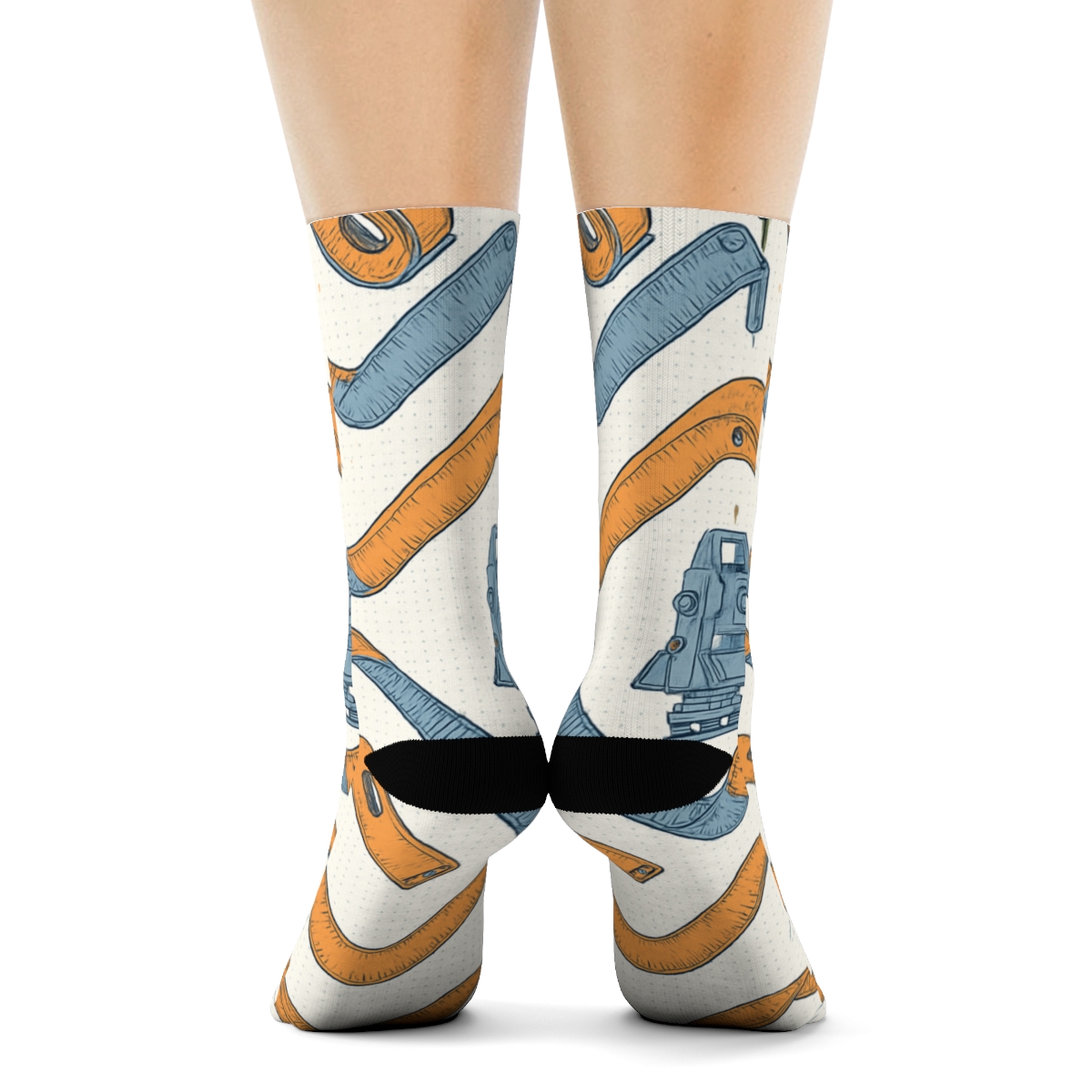 Measuring Tape Chevron With Surveyor Precision premium sports crew socks
