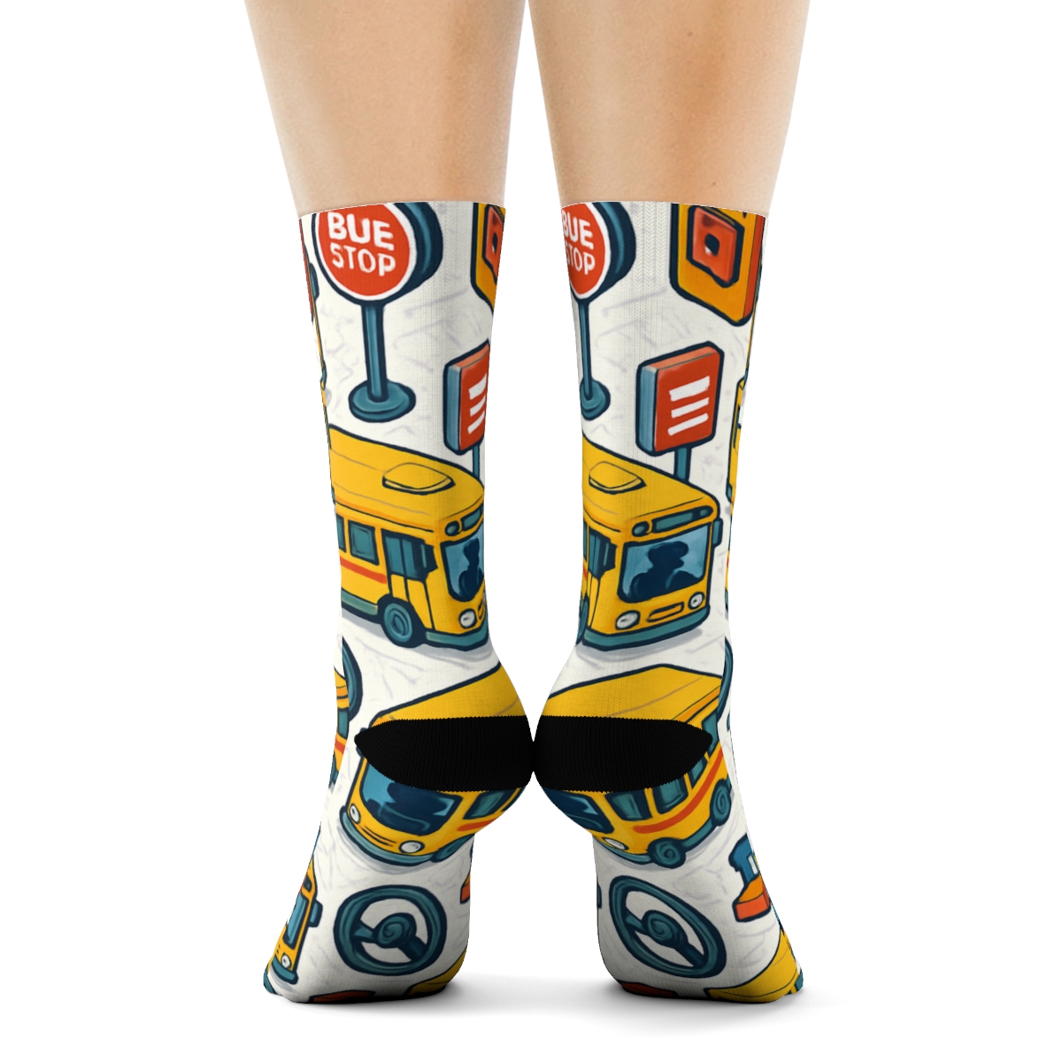 Metro Tile Parade With Bus Driver Icons stylish athletic crew socks