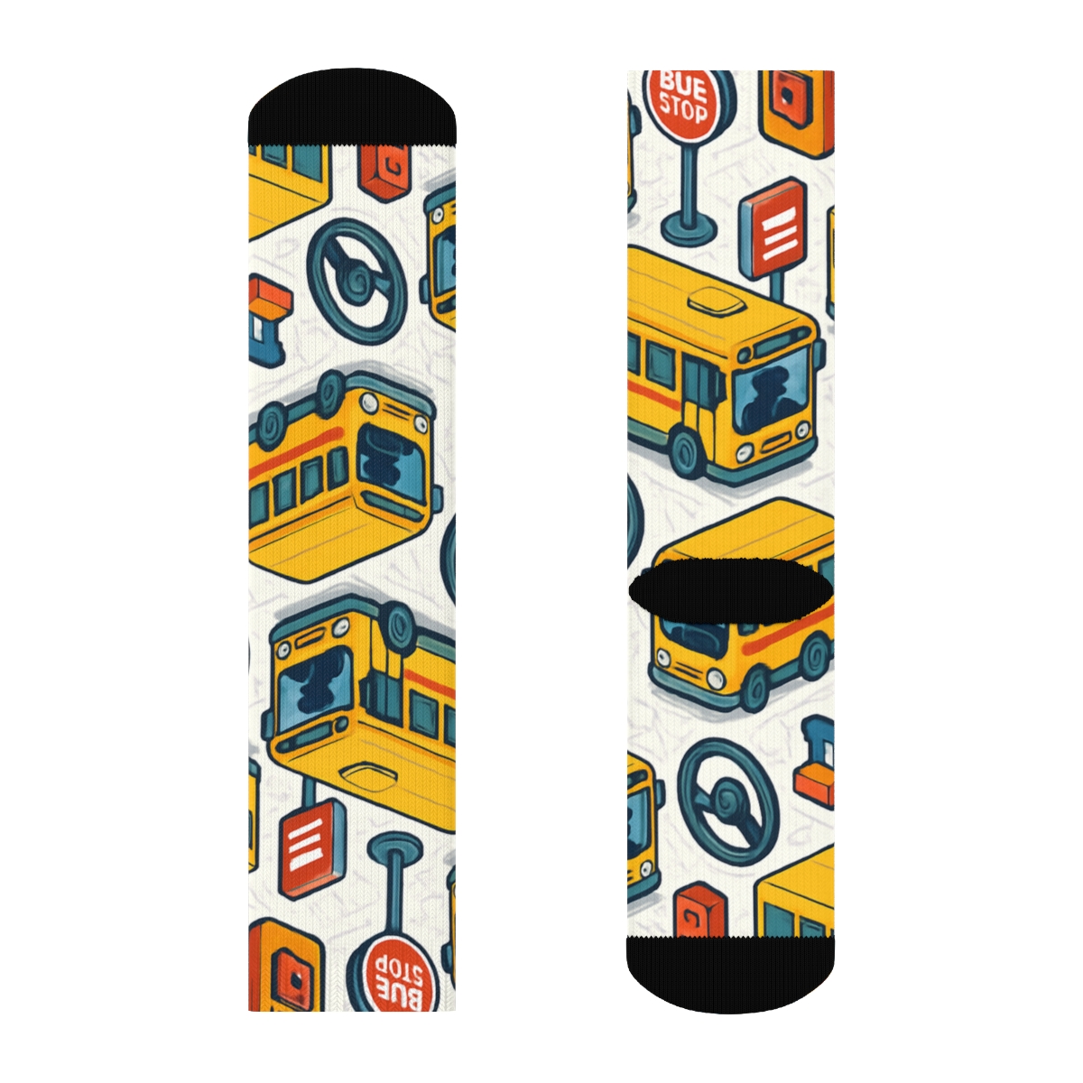 Metro Tile Parade With Bus Driver Icons stylish athletic crew socks