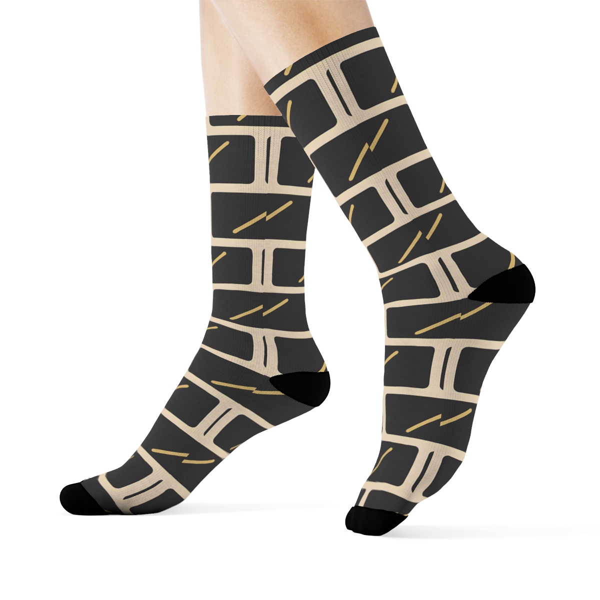 Micro Brick Slip Lines personalized crew socks