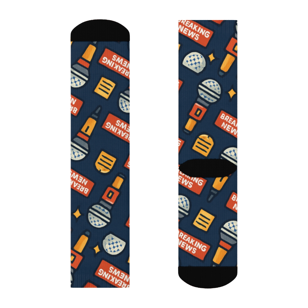 Microphone Chevron For Reporter Rhythm soft everyday crew socks