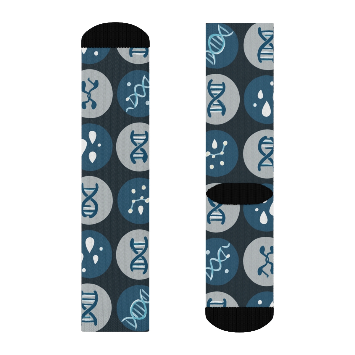 Microscope Grid With Forensic Scientist Icons premium sports crew socks