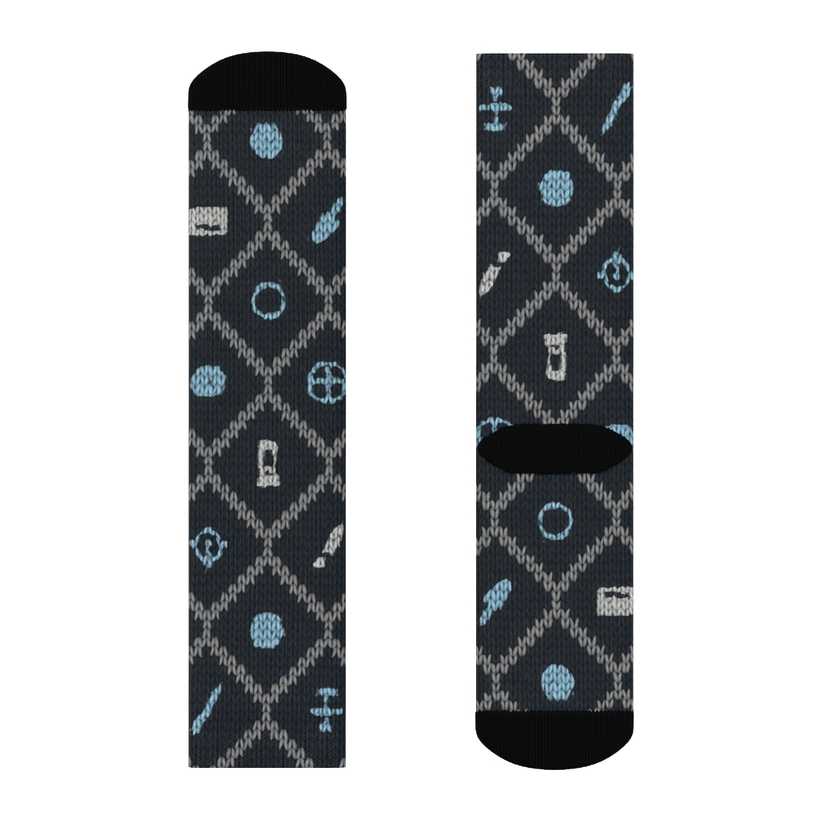 Microscopic Fiber Lattice Forensic Scientist trendy patterned crew socks