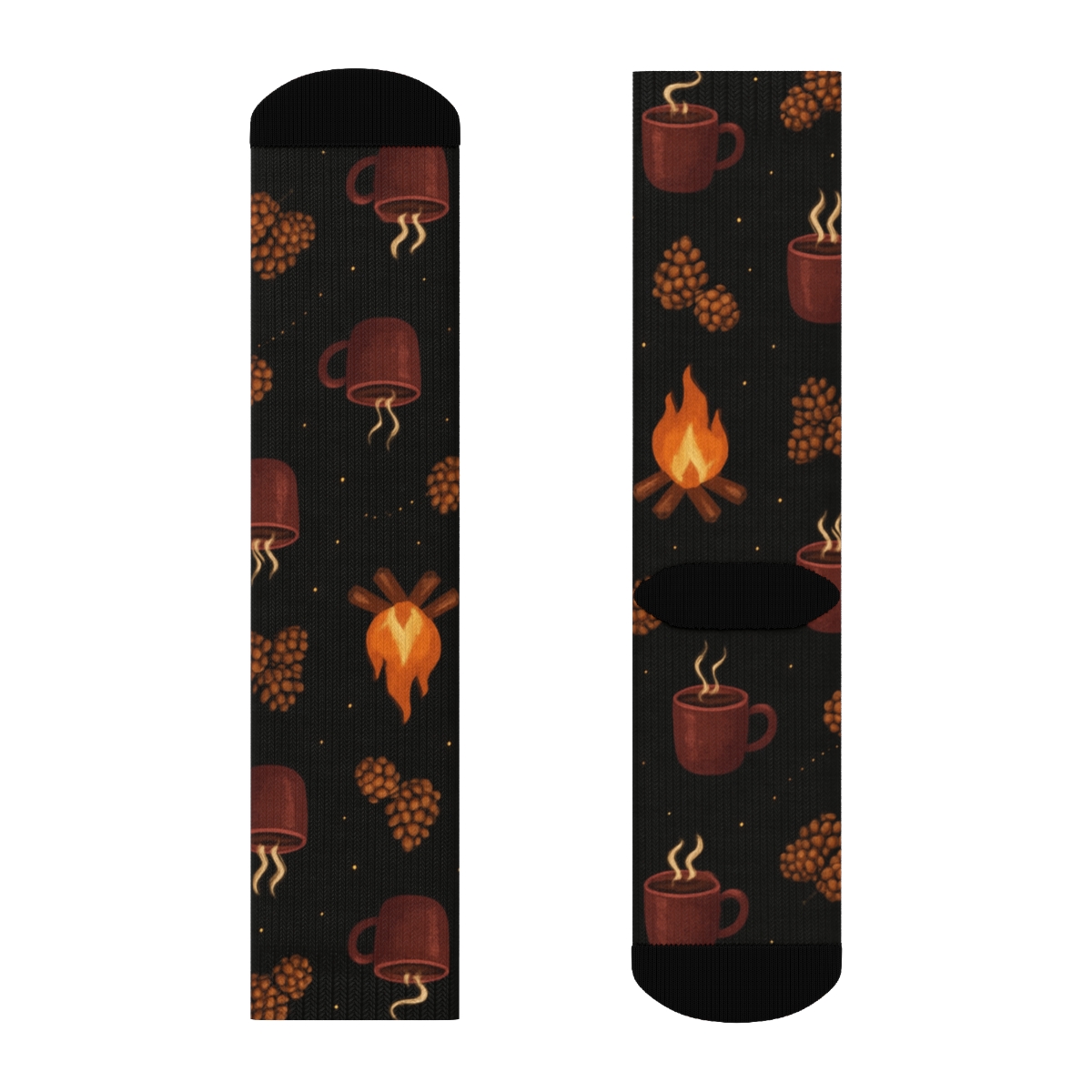 Midnight Campfire Constellation Scatter designer printed crew socks