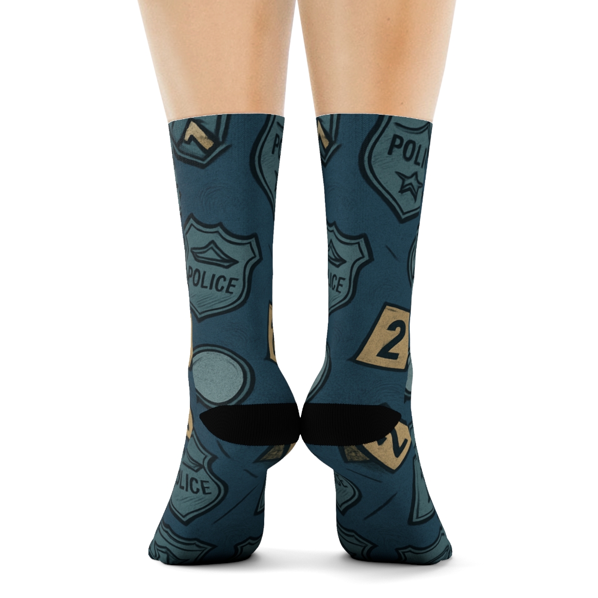 Midnight Casework Police Detective Tiling stylish athletic crew socks