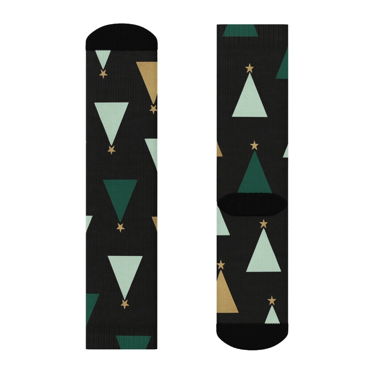 Midnight Holiday Tree Silhouette Scatter unique graphic crew socks