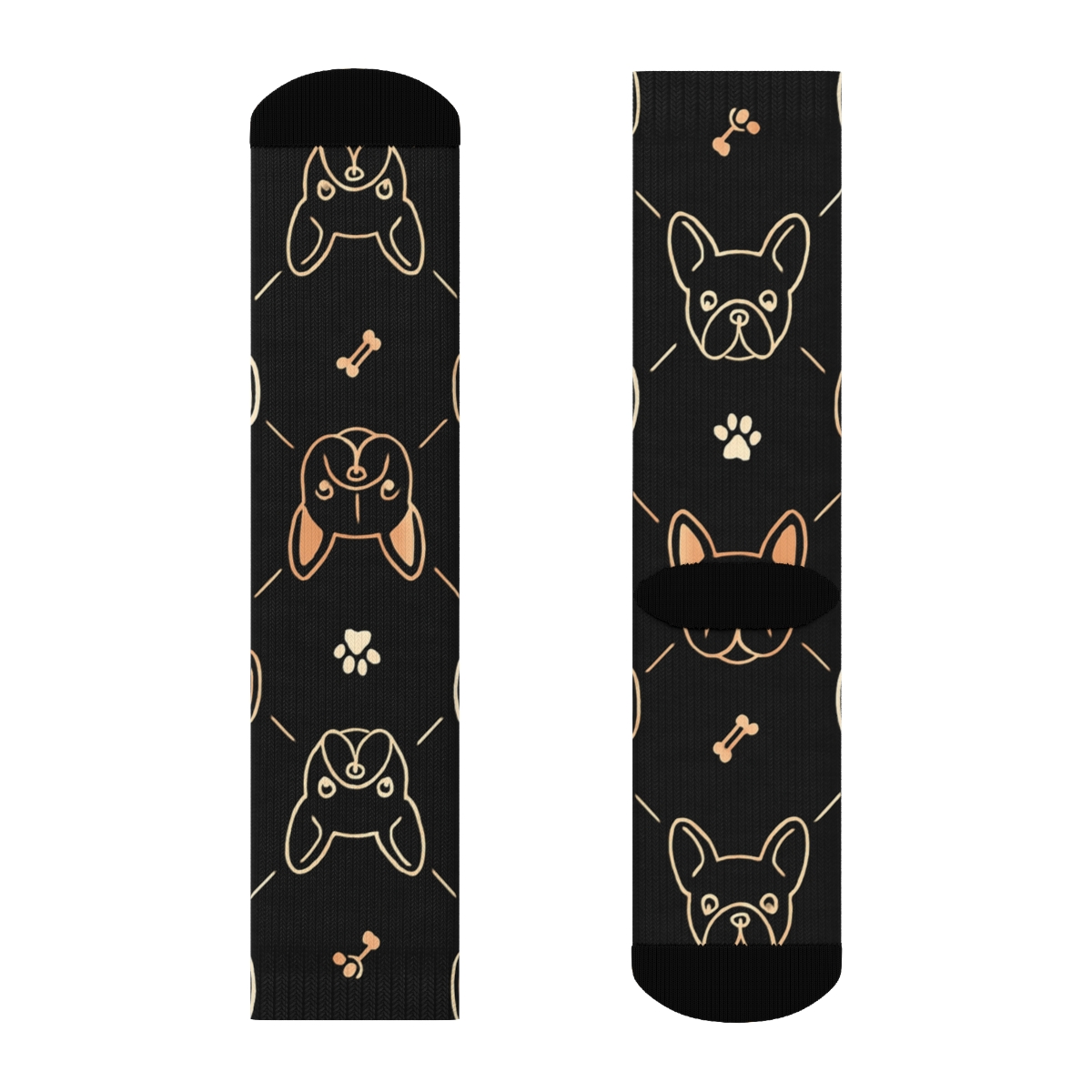 Midnight Orbit Bulldog Tessellation comfortable cotton crew socks