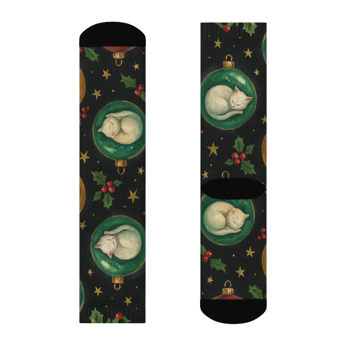 Midnight Ornament Cats Constellation soft everyday crew socks