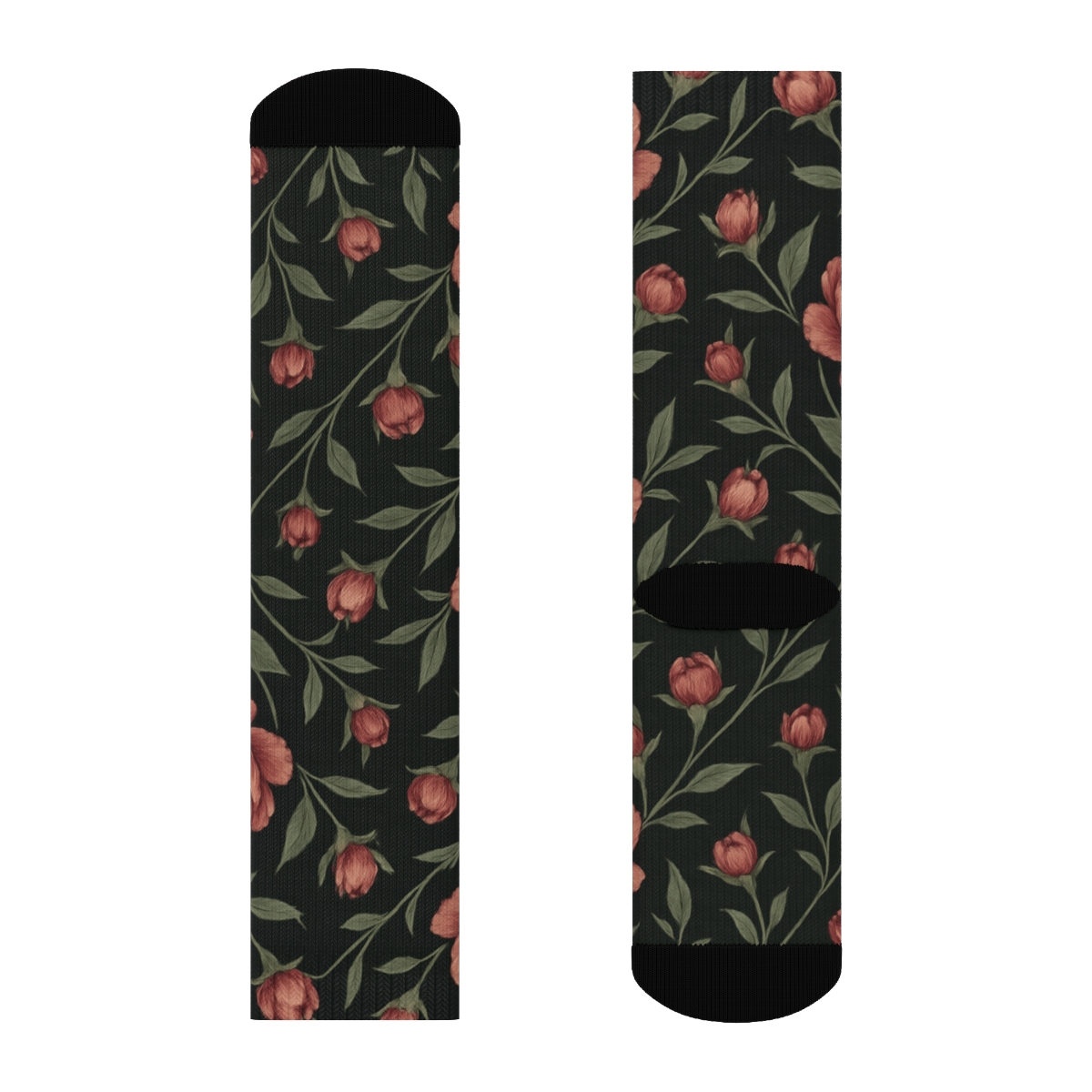 Midnight Peony Lattice On Charcoal Background stylish athletic crew socks