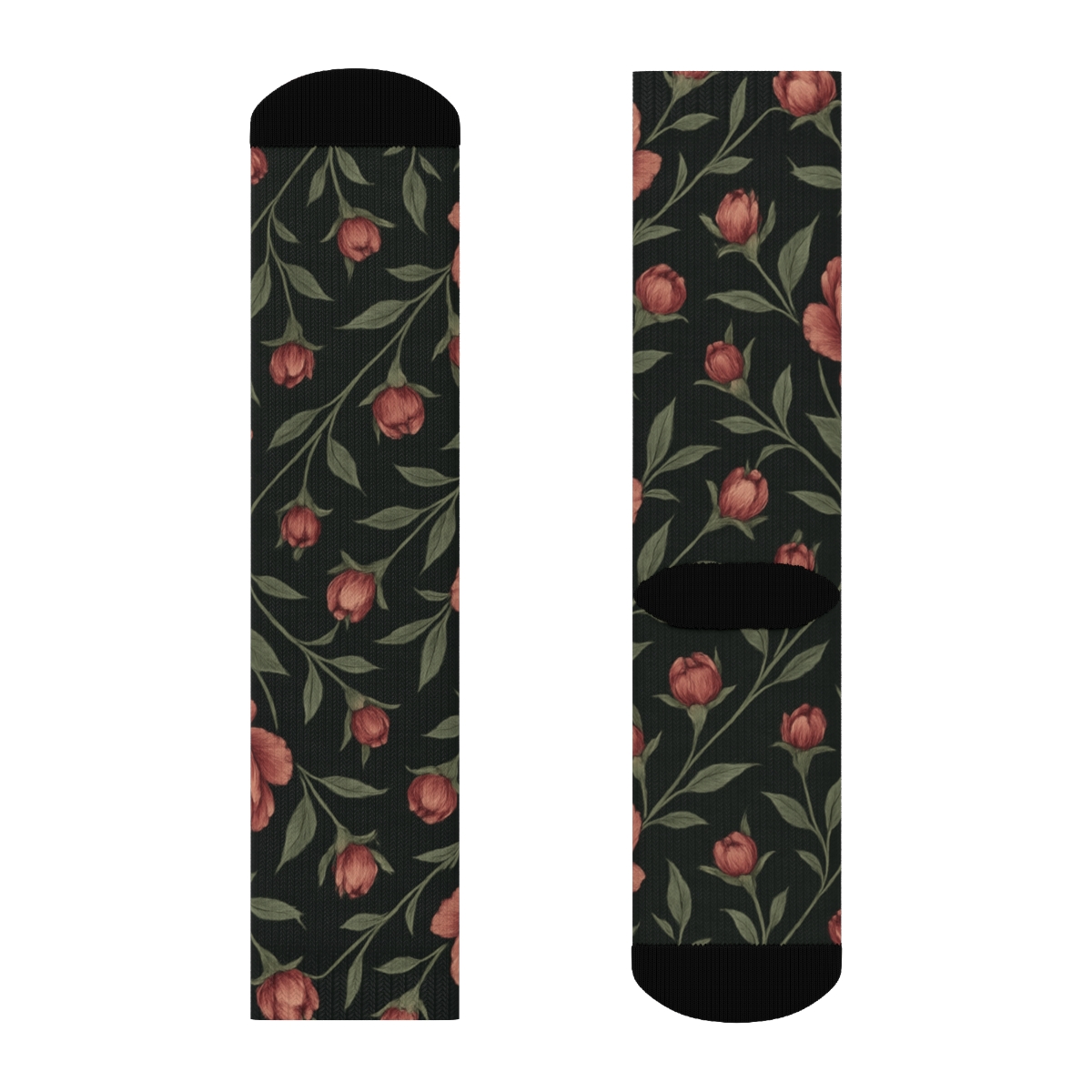 Midnight Peony Lattice On Charcoal Background stylish athletic crew socks