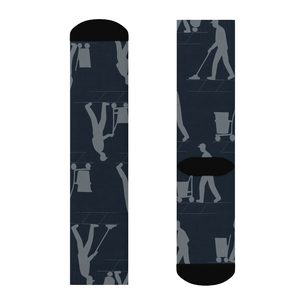 Midnight Tile Mosaic Janitor Pattern designer printed crew socks