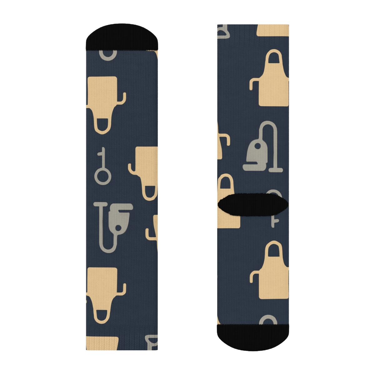 Midnight Tiled Service Scene Housekeeper comfortable cotton crew socks