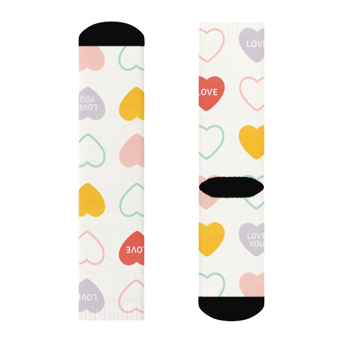 Minimal Candy Tile With Valentine’s Candy Heart Accents premium sports crew socks