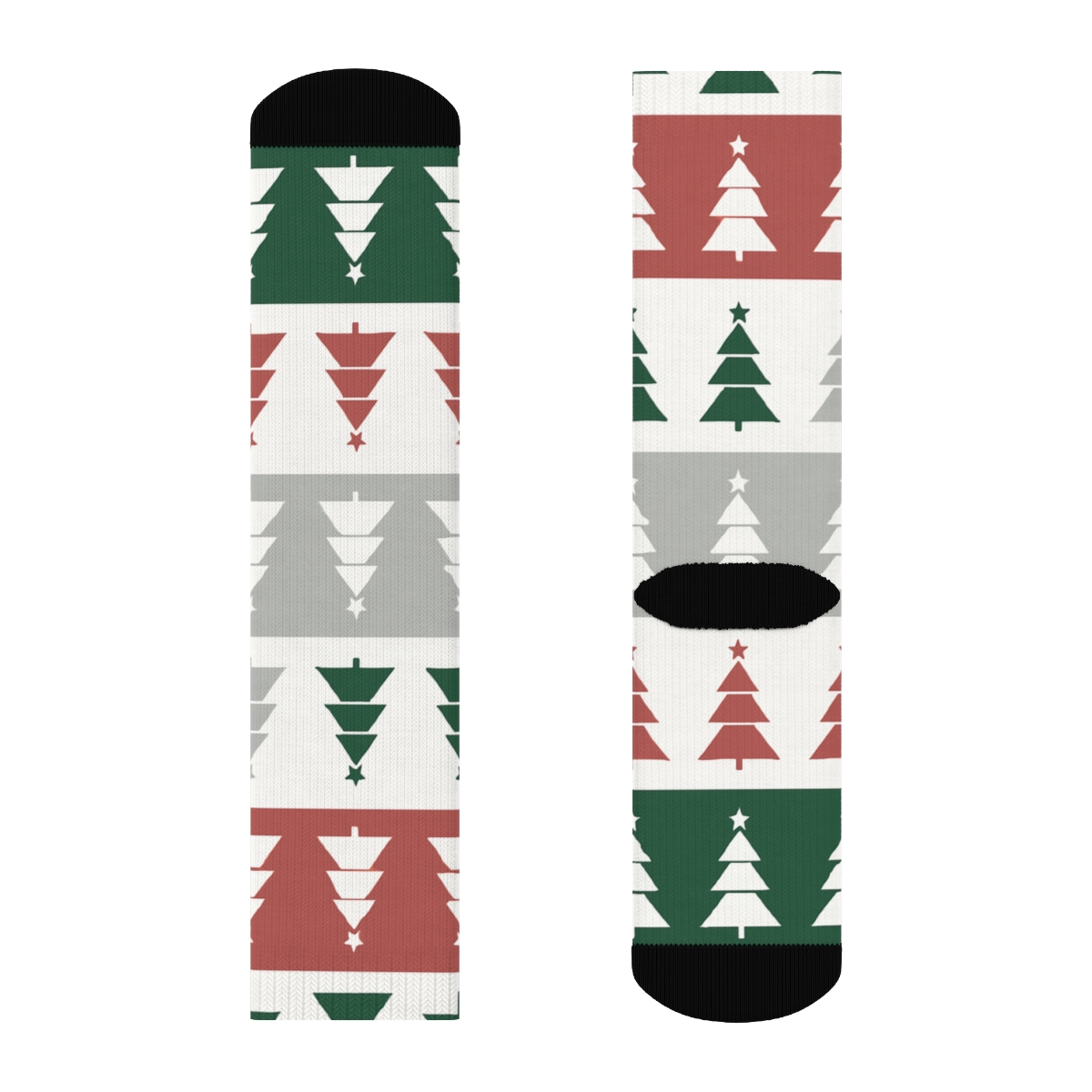 Minimal Christmas Tree Bands On White Background custom crew socks