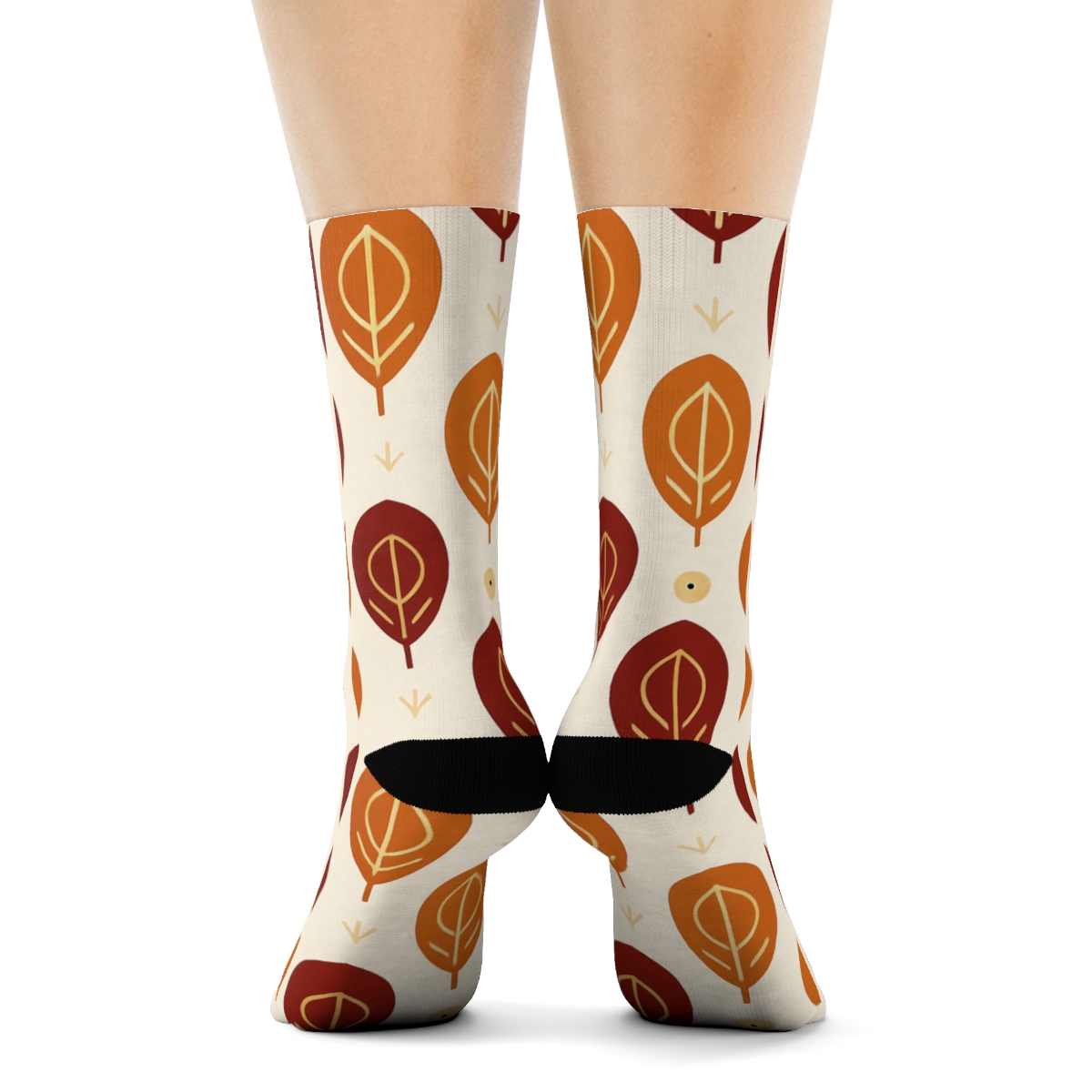 Minimal Grid Feathers In Turkey Style unique graphic crew socks