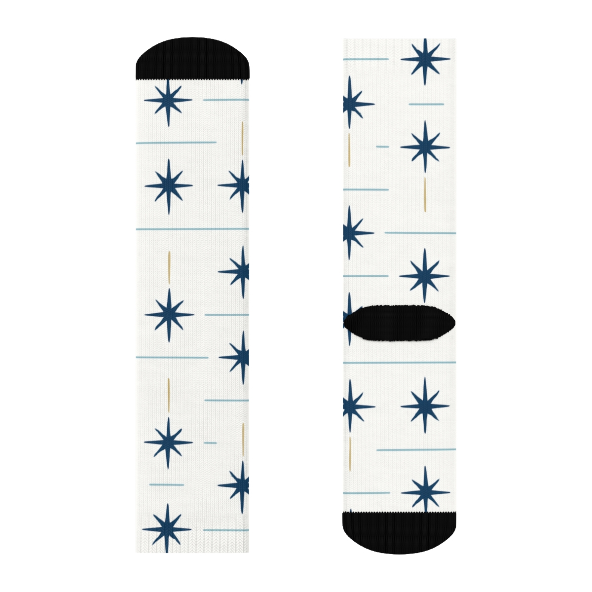 Minimal Guiding Horizon Pattern With Star Of Bethlehem Accent premium sports crew socks