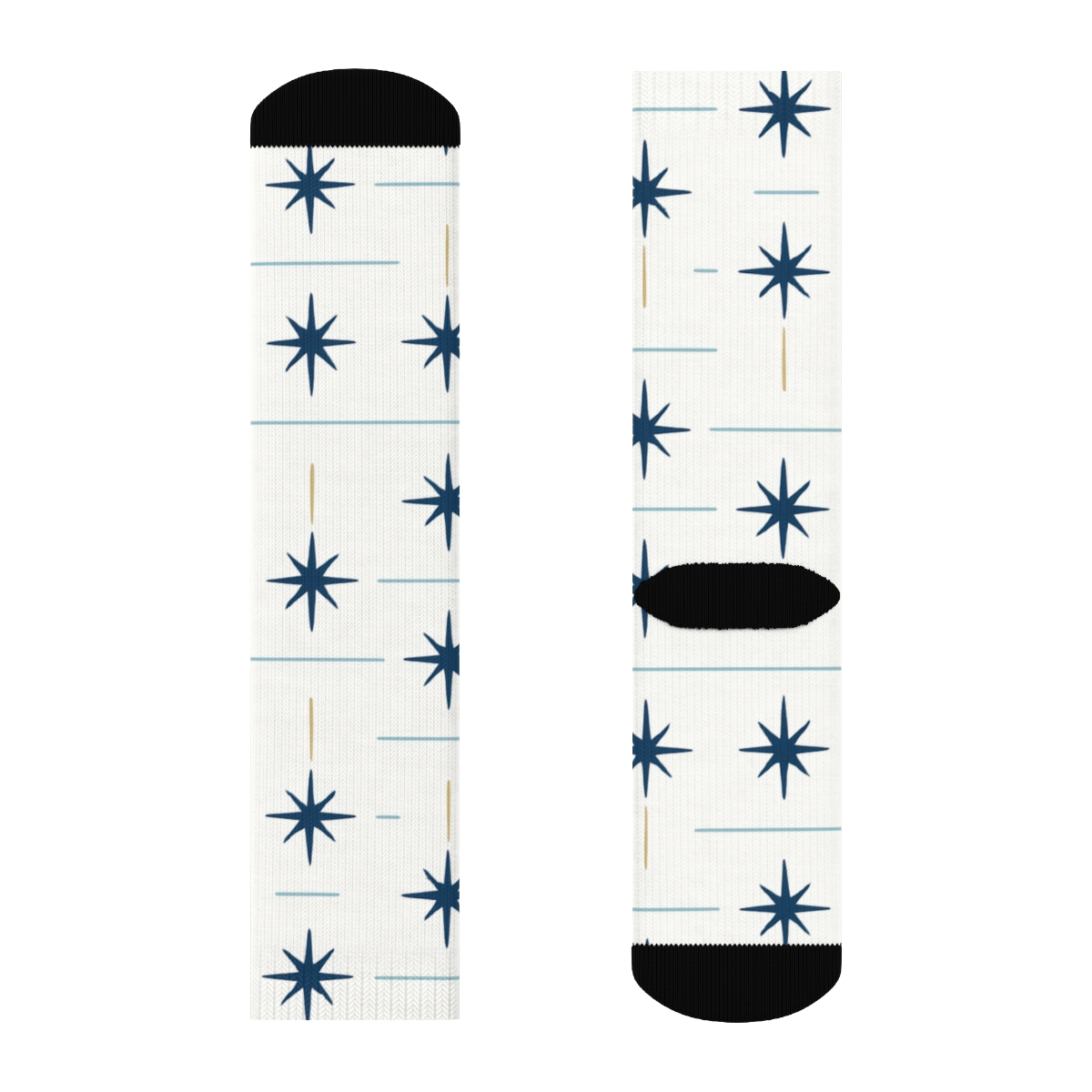 Minimal Guiding Horizon Pattern With Star Of Bethlehem Accent premium sports crew socks