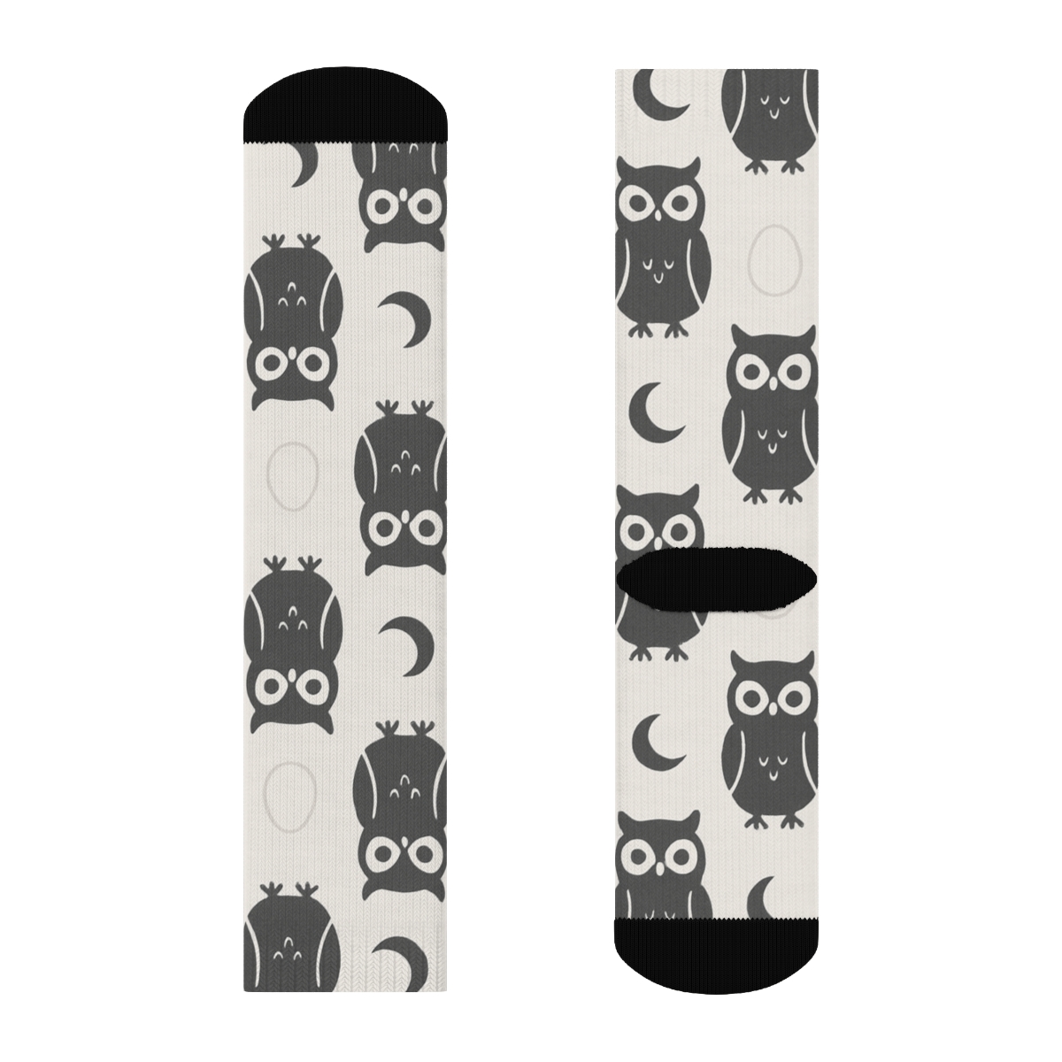 Minimal Owl Silhouette Grid On Misty Gray stylish athletic crew socks