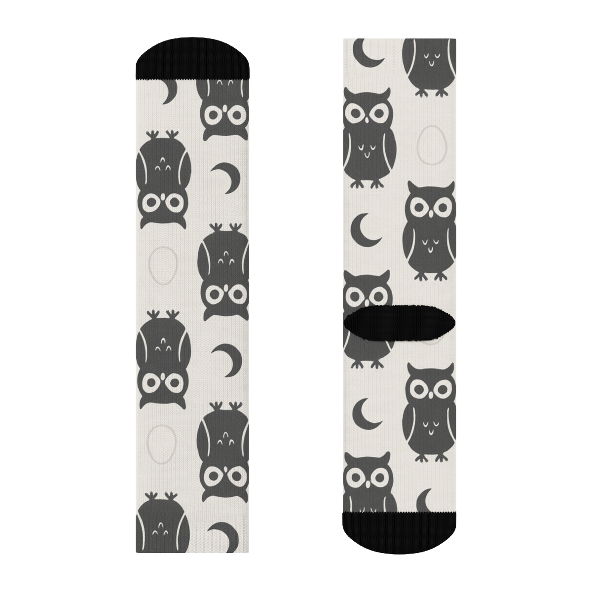 Minimal Owl Silhouette Grid On Misty Gray stylish athletic crew socks