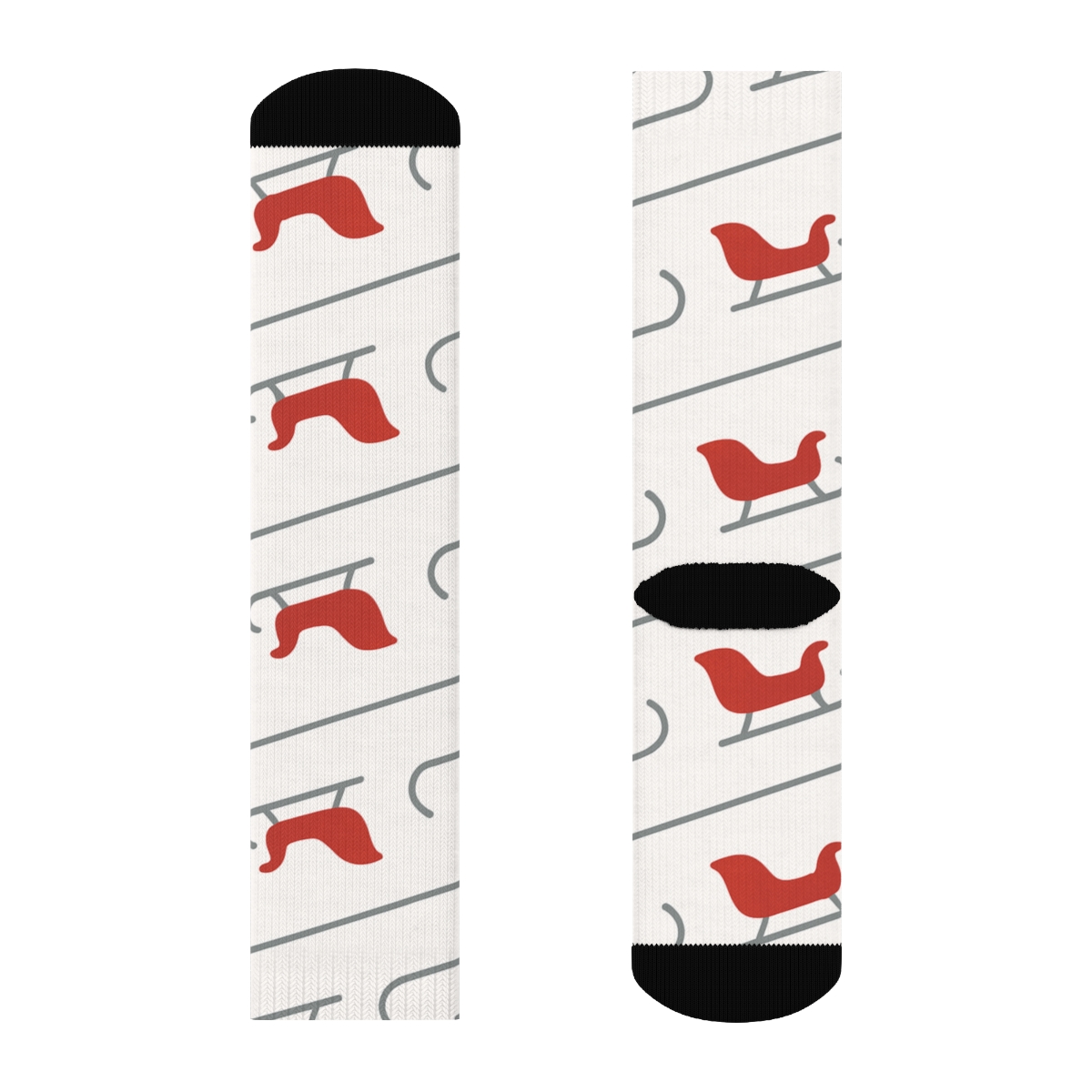 Minimal Runner Lines With Sleigh Icons custom crew socks