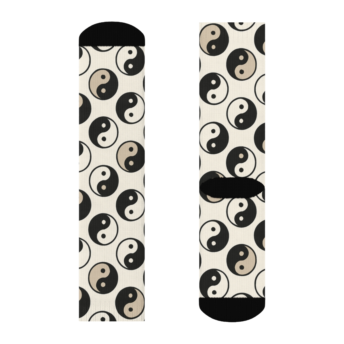 Minimal Taijitu Micro Dot Lattice On Soft Ivory Background soft everyday crew socks