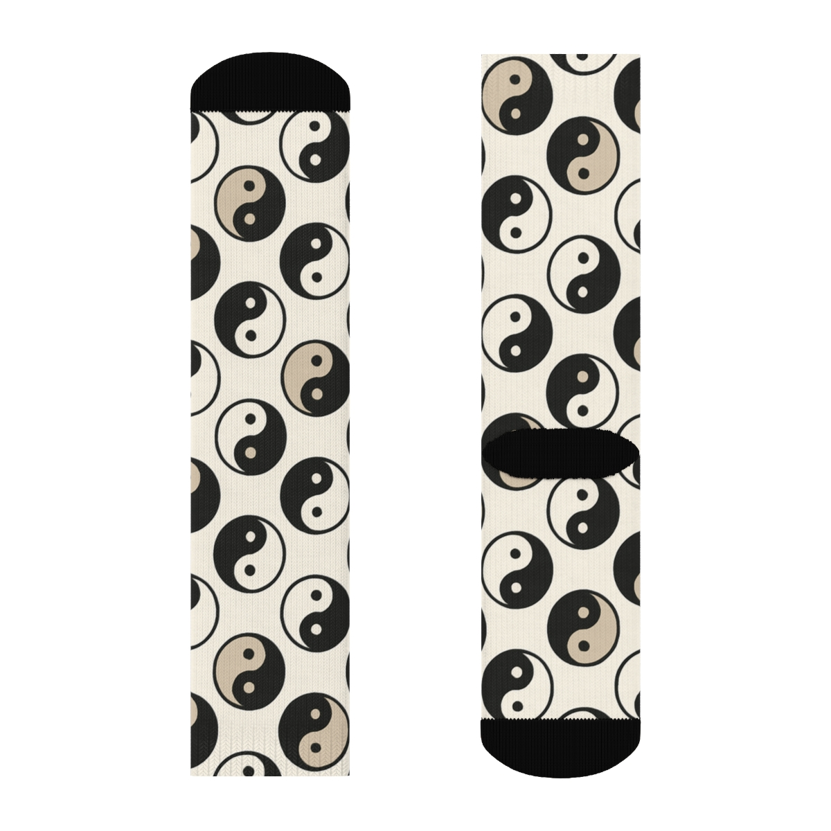 Minimal Taijitu Micro Dot Lattice On Soft Ivory Background soft everyday crew socks