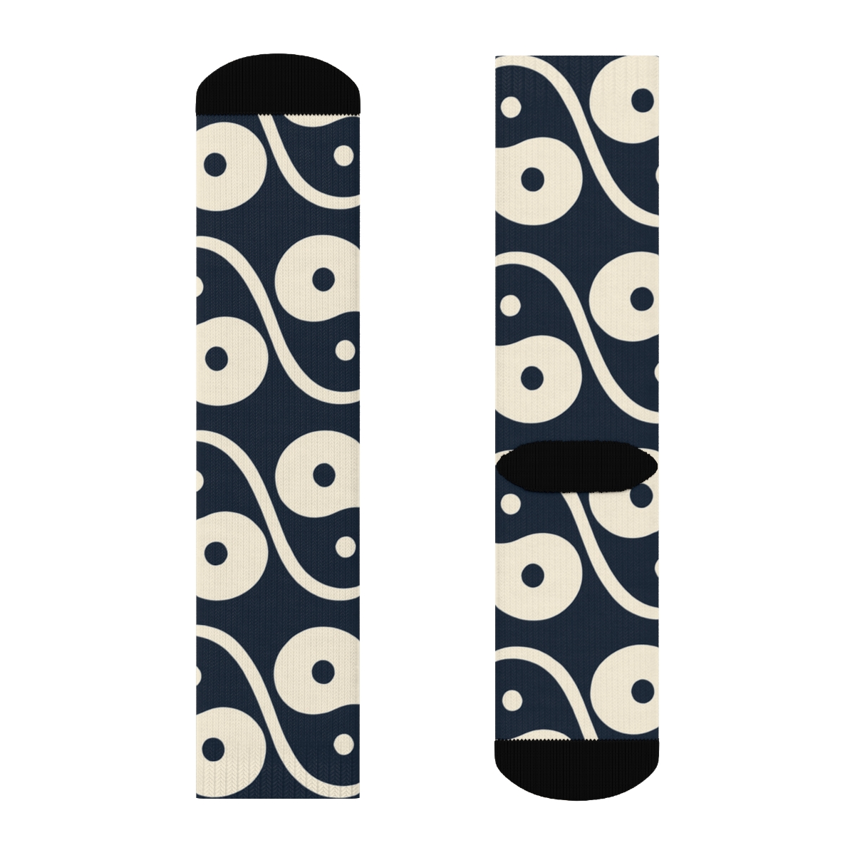 Minimal Teardrop Wave Lattice On Deep Indigo personalized crew socks