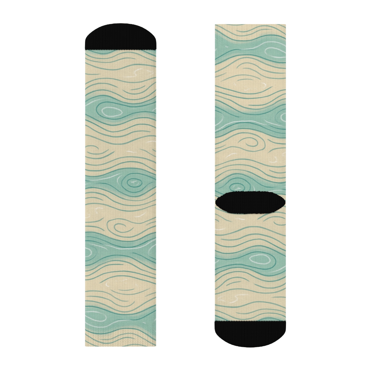 Minimal Tide Band Contours On Warm Sand Background stylish athletic crew socks