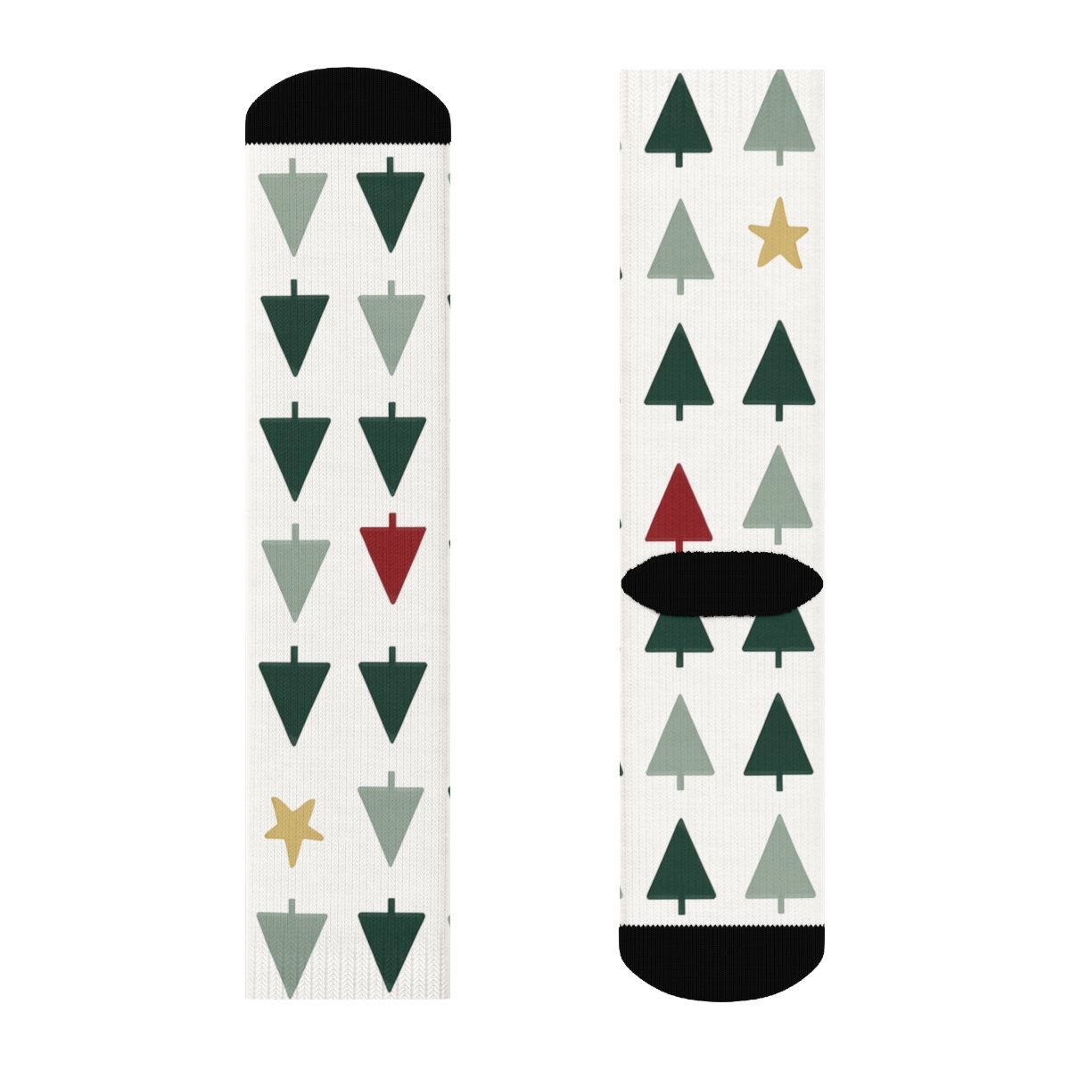 Minimal Tree Line Xmas Rhythm personalized crew socks